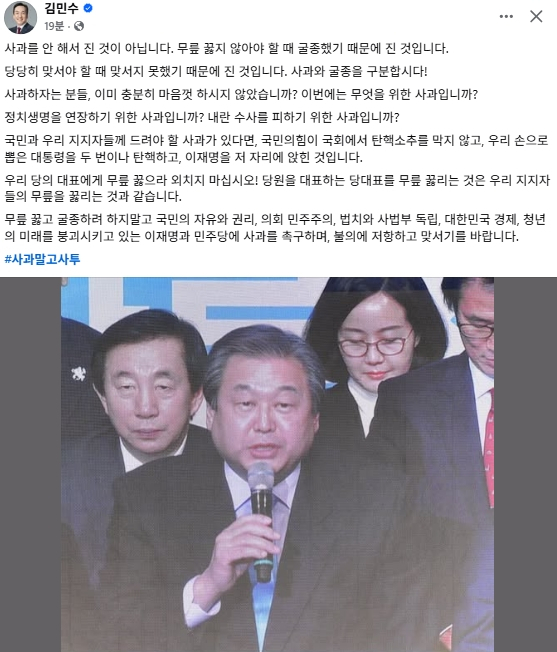 김민수 국민의힘 최고위원 페이스북