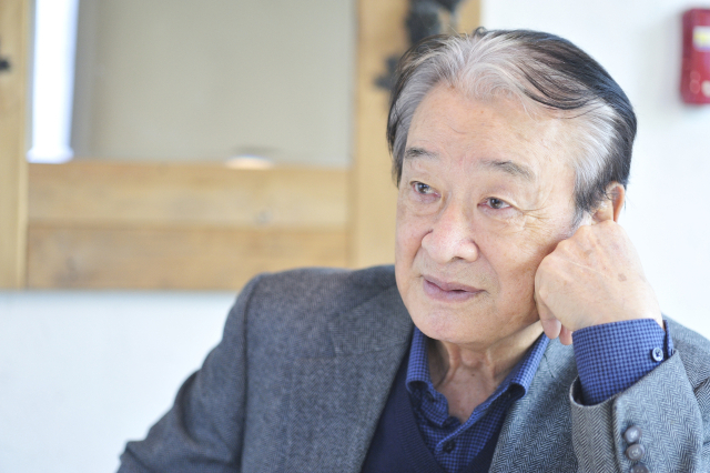 故 이순재 선생님의 데뷔 60주년 이었던 2017년 당시 인터뷰 모습. 김건표 교수 제공.