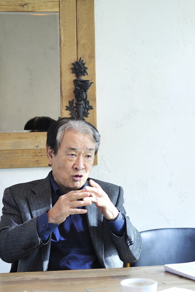 故 이순재 선생님의 데뷔 60주년 이었던 2017년 당시 인터뷰 모습. 김건표 교수 제공.