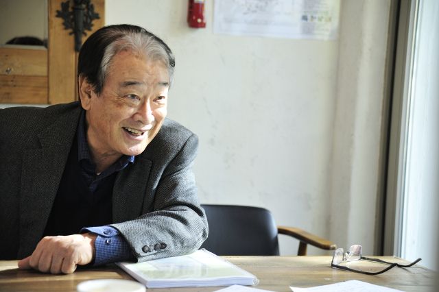 故 이순재 선생님의 데뷔 60주년 이었던 2017년 당시 인터뷰 모습. 김건표 교수 제공.