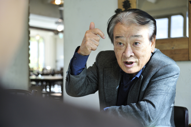 故 이순재 선생님의 데뷔 60주년 이었던 2017년 당시 인터뷰 모습. 김건표 교수 제공.