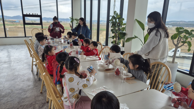 유치원생들이 포항 특구 내 