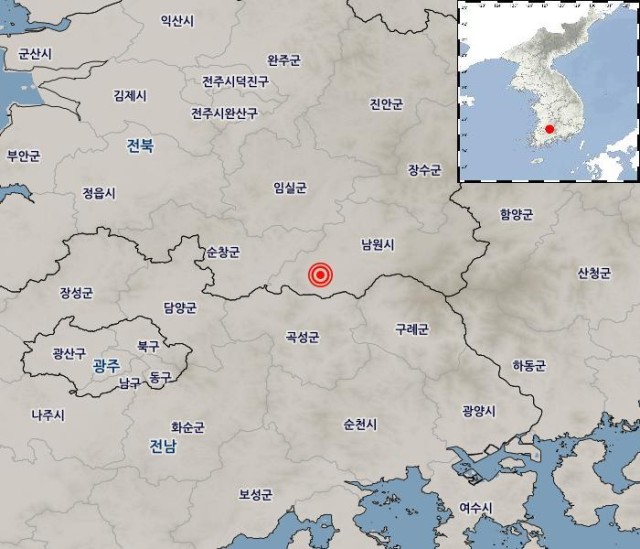 30일 오전 4시 4분 45초쯤 전북 남원시 남서쪽 10km 지역(북위 35.36도, 동경 127.30도)에서 규모 1.2의 지진이 발생한 것을 시작으로, 이 일대에서 오전 6시 52분 6초쯤 규모 1.1의 지진까지 약 3시간 동안 총 12차례의 지진이 이어졌다. 기상청
