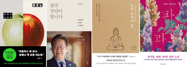 2025년 도서 분야별 베스트셀러 작품. 예스24