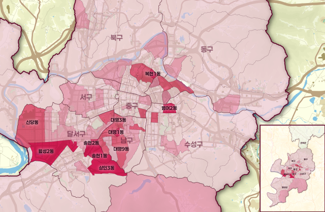 대구 고립 지형도