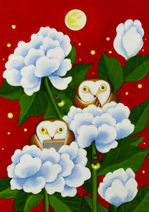 안윤모, Cosmic Garden, acrylic, 24x33cm, 2025