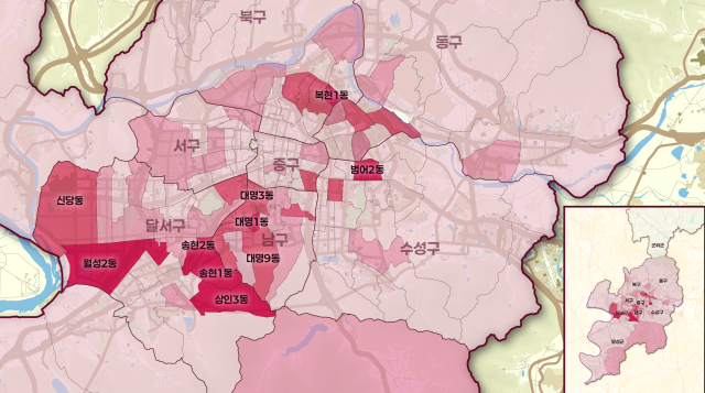 대구 지도에 '빨간불'…고립 된 주거에 고립 '악순환'