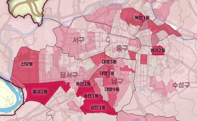 대구 지도 '빨간불'…고립 된 주거형태에 고립 '악순환'