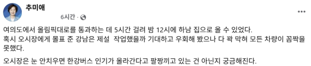 추미애 더불어민주당 국회의원 페이스북