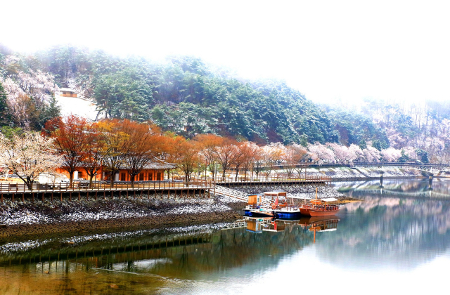 안동 월영교와 개목나루 일대가 