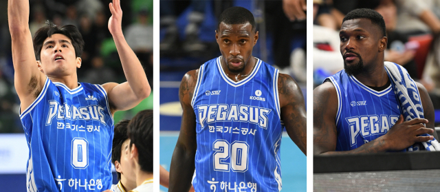 (왼쪽부터) 샘조세프 벨란겔, 라건아, 닉 퍼킨스. KBL 제공.