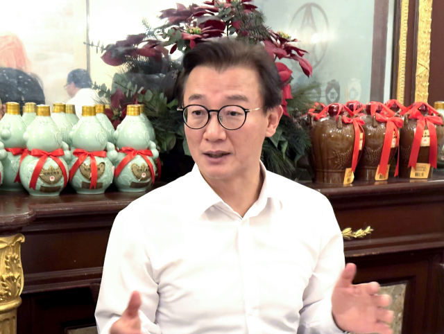 전재수 해양수산부 장관이 7일(현지시간) 미국 뉴욕에서 열린 특파원 간담회에서 발언하고 있다. 연합뉴스