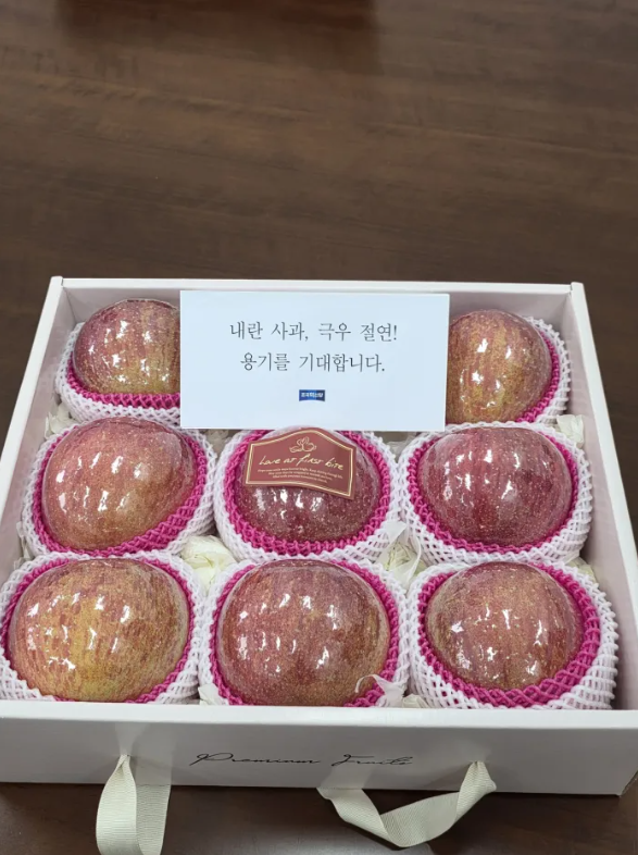 조국혁신당이 지난 9일 국민의힘에 답례품으로 보낸 사과.