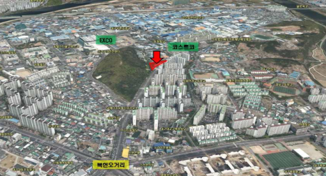 북구 산격·복현 생활권역 공공도서관이 자리하게 될 위치도. 대구시 제공