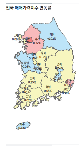 대구 주택 종합 매매가격, 전월 대비 0.12%↓…25개월째 하락세 