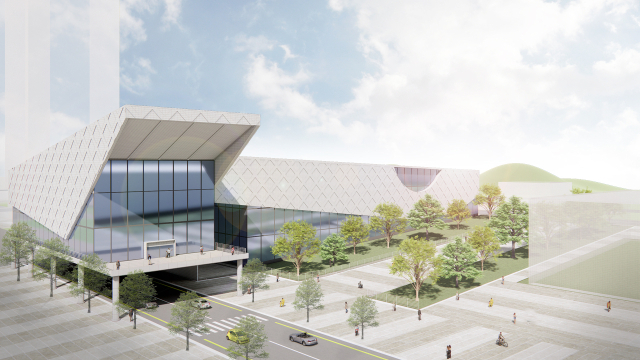 구미시 산동읍 확장단지에 들어서게 될 청년문화센터와 수영장 조감도. 구미시 제공