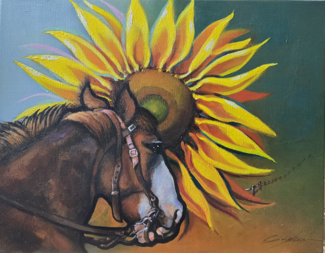 방성희, 초원을 향한 갈기, 40.9x31.8cm, Oil on canvas