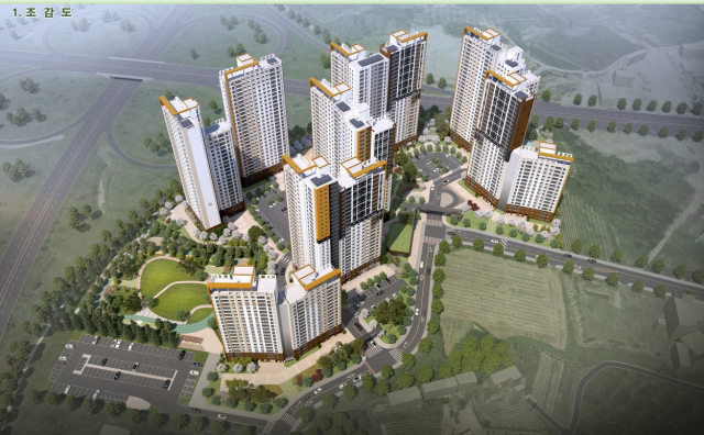 아파트 조감도. ㈜에스케이리츠 제공