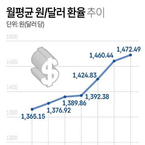 고환율 속 '수입물가' 뛰어…5년새 커피 280%·소고기 60%↑