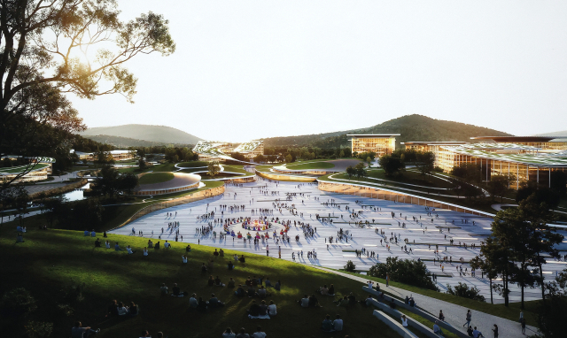 행정중심복합도시건설청이 22일 정부세종청사 중앙동 공용브리핑실에서 세종 국가상징구역(대통령세종집무실, 국회세종의사당, 시민공간) 마스터플랜 국제공모 당선작을 발표했다. 최종 당선작은 에이앤유디자인그룹건축사사무소의 