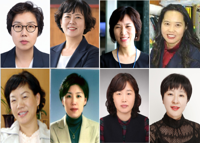 경북도 공직 사회에 여풍(女風)을 불러 일으키고 있는 여성 공무원들. 사진 왼쪽 첫번째부터 시계 방향으로 최영숙 환동해본부장, 조현애 산림자원국장(신임 김천부시장), 최정애 안전정책과장(신임 영천부시장), 한영희 문화예술과장(신임 칠곡부군수), 이정아 의성부군수, 윤희란 경산부시장, 김미경 항공산업과장(신임 에너지산업국장), 황인수 외국인공동체과장(신임 영덕부군수). 경북도 제공.