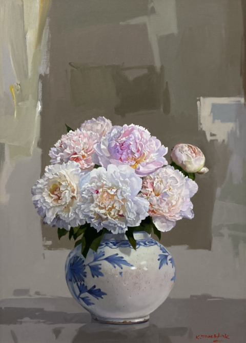 김재학, 작약, 72.7x53cm, oil on canvas