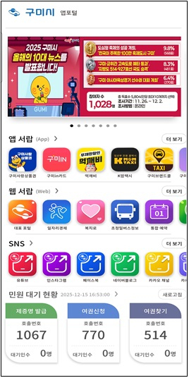 '시정 서비스 한곳에'…구미시, 모바일 앱포털 개시