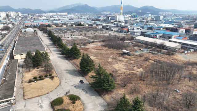 구미산업화역사관 예정 부지인 공단동에 위치한 ㈜방림 구미사무소 부지. 구미시 제공