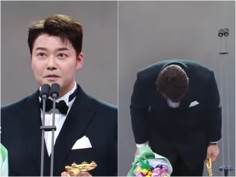 박나래 대신 90도 사과…확 야윈 전현무, 수상소감 중 '울컥'