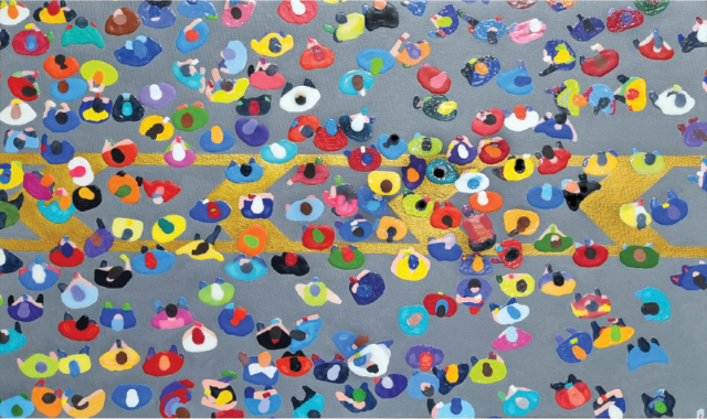 김호정, SWARM, 24.4x40.9cm, Acrylic on canvas, 2025