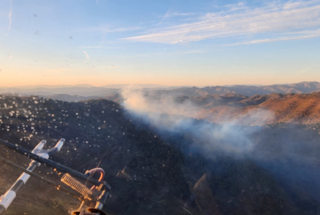 31일 오후 4시 4분쯤 안동시 임동면 대곡리 인근 야산에서 산불이 발생했다. 경북소방본부 제공