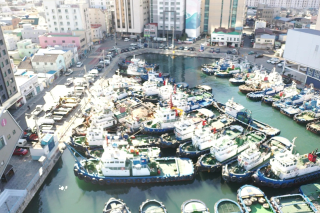 부산항 북항 대교동 호안 예부선 계류지 전경. [사진=부산항만공사]
