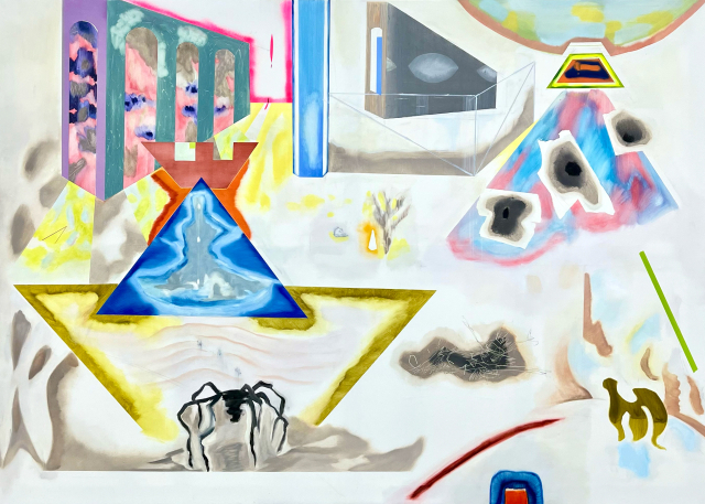 박무아(대구예술대학교), 어디에도 정착하지 못하지만 어디서든 의미를 만들어 내는, 2025, Oil and ashes on canvas, 260x180cm