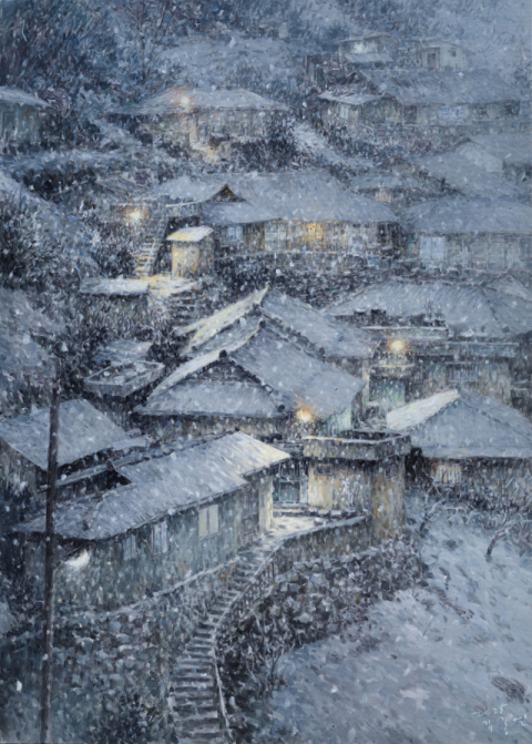 눈 덮인 고요한 밤을 따뜻하게 그려내다, 김종언 개인전 '밤새…'