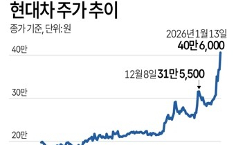 현대차 사상 첫 40만원 돌파…'피지컬AI' 종목 주가 급등세