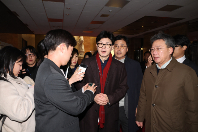 12.3 비상계엄 사태 당일 국회 본관에 도착한 한동훈 당시 국민의힘 대표. 연합뉴스