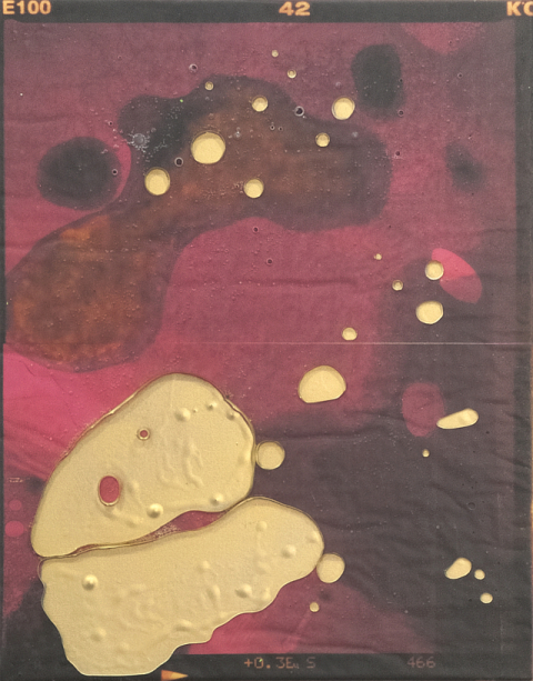 박인성, Some month some day, Collage of pigmented dye-printed photo paper on conners followed by acrylic paint and synthetic resin(epoxy), 53x41.5x4cm(10P), 2025