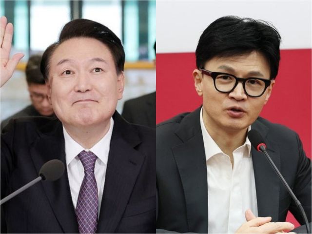 (좌)윤석열 전 대통령,(우)한동훈 전 국민의힘 대표. 연합뉴스