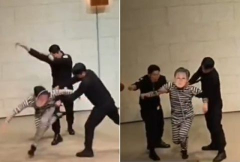 [속보] 죄수복 입은 '李가면' 몽둥이 찜질…교회 '계엄전야제'에 與항의