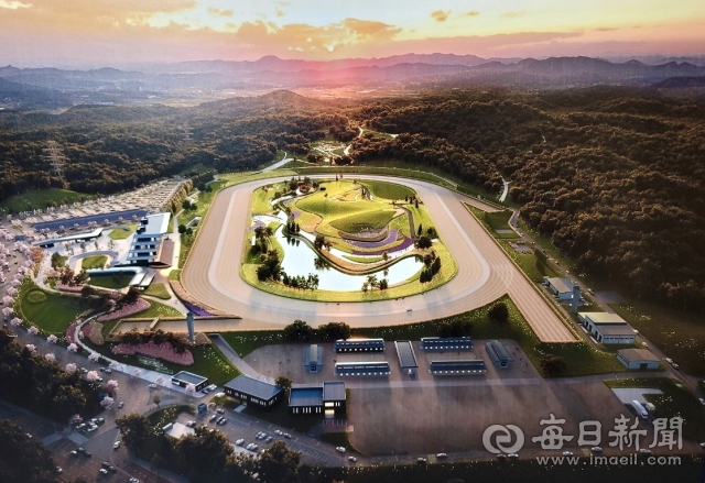 오는 3월 준공 및 9월 개장 예정인 영천경마공원 조감도. 영천시 제공