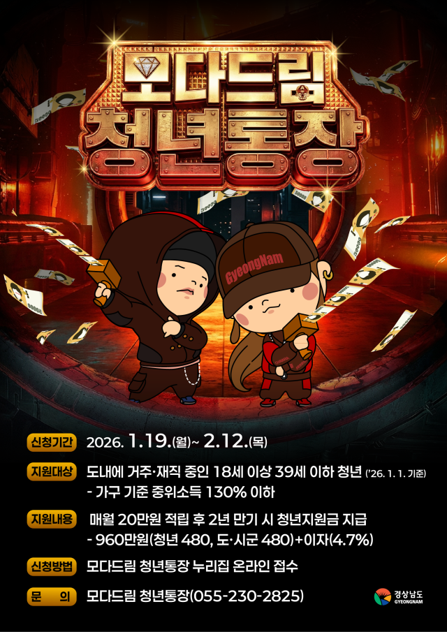 양산시, '2026년 모다드림 청년통장 지원사업' 상반기 참여자 모집