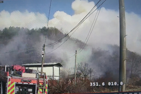 전남 광양 옥곡면 산불 진화 난항…'국가소방동원령' 발령