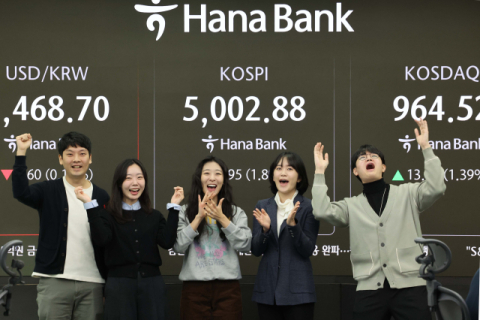 코스피, '꿈의 오천피' 달성…삼성전자·SK하이닉스 동반 강세