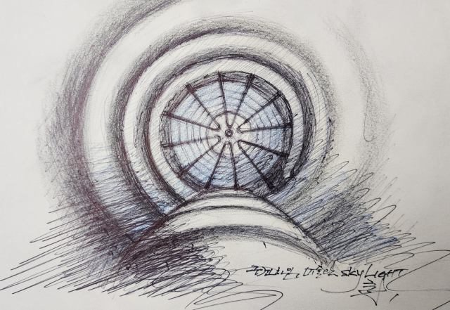 원형 아트리움 스카이라이트 스케치