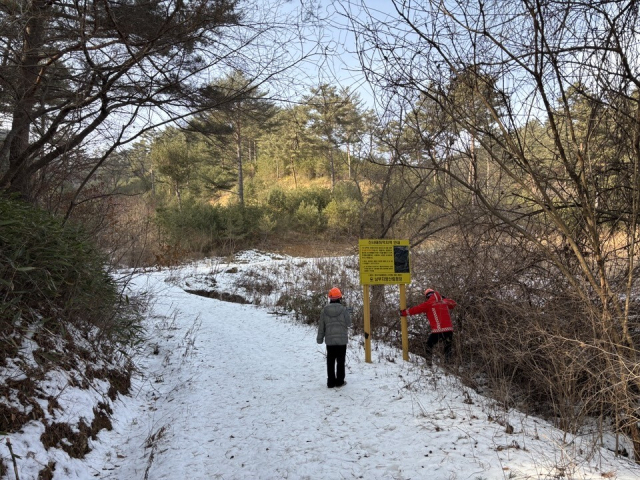 영주국유림관리소 직원들이 동절기 산사태취약지역 낙석·붕괴 위험구역을 점검하고 있다. 영주국유림관리소 제공