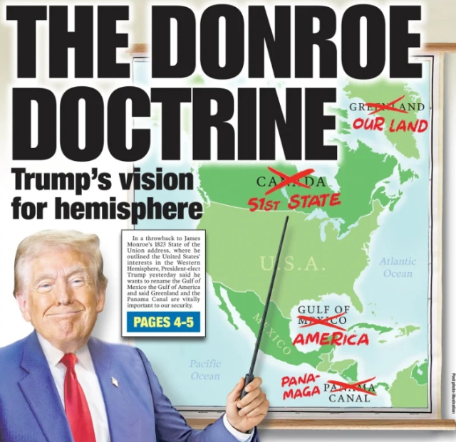 도널드 트럼프 미국 대통령의 그린란드·파나마 운하 미국령 및 캐나다 미국 51번째 주 편입, 멕시코만→아메리카만 명칭 변경 등 주장을 