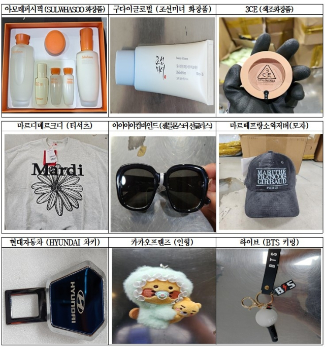 짝퉁 카카오프렌즈·BTS 굿즈 적발…위조품 98% 중국산