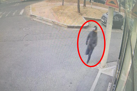 사건 당시 도주 중인 가해자의 모습이 찍힌 CCTV. 온라인 커뮤니티 캡처