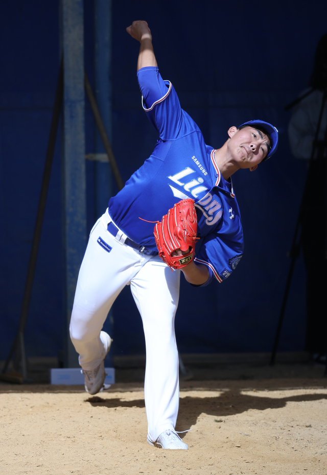 삼성 라이온즈 홍승원의 투구 모습. 삼성 제공