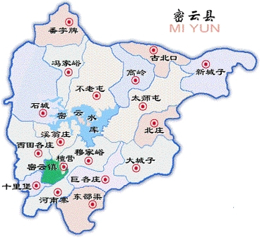 중국 북경시 밀운현 지도